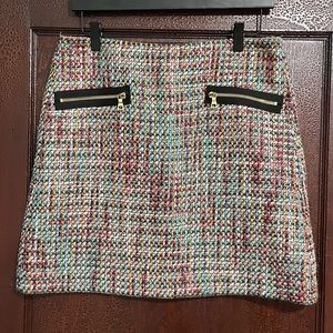 Loft, size 6, multicolored tweed pencil skirt